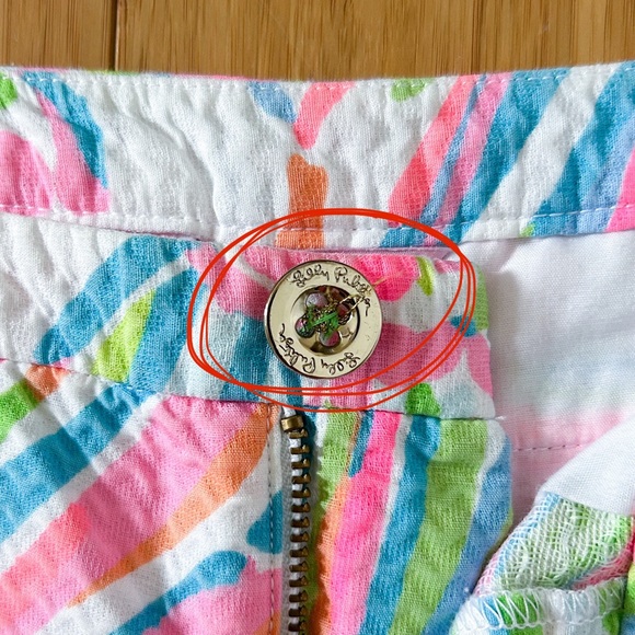 Lilly Pulitzer Adie Shellabrate Sea Shells Textured Pink White Blue Shorts 00 - Picture 8 of 8